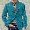 thumbnail image 5 of Men's Solid Color Corduroy Warm Pocket Suit Jacket Cardigan for Casual and Formal Occasions, Men's Casual Suit with Comfort Fit and Stylish Design,Turquoise,L, 5 of 6