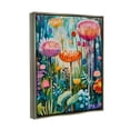thumbnail image 4 of Stupell Industries Whimsical Garden Landscape Botanical & Floral Painting Gray Floater Framed Art Print Wall Art, 17 x 21, 4 of 10