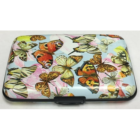 - Colored Butterflies RFID Secure Data Theft Protection Credit Card Armored Wallet