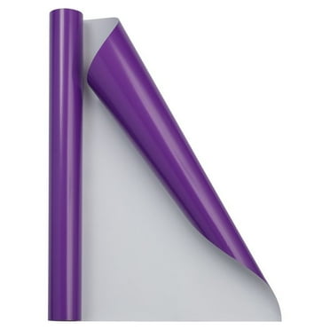 JAM Paper Glossy Wrapping Paper, 26.3 Sq ft (17 in x 18 Ft), Purple, 1/Pack