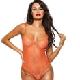 thumbnail image 5 of Women Floral Embroidery See Through Comfortable Bodysuit Plus Size, 5 of 5