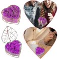 thumbnail image 2 of KAIYANG Día de San Valentín para ella, decoración fragante de la habitación, adornos de flores rosas artificiales, aniversario (rosa) morado, 2 of 5