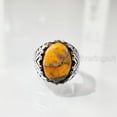 thumbnail image 2 of Bumblebee Jasper Mans Ring, Natural Bumblebee Jasper, Silver Jewelry, 925 Silver Ring, Birthday Gift, Heavy Mens Ring, Arabic Design, Ottoman Style Ring, Christmas, Turkey Mens Signet Ring, 2 of 7