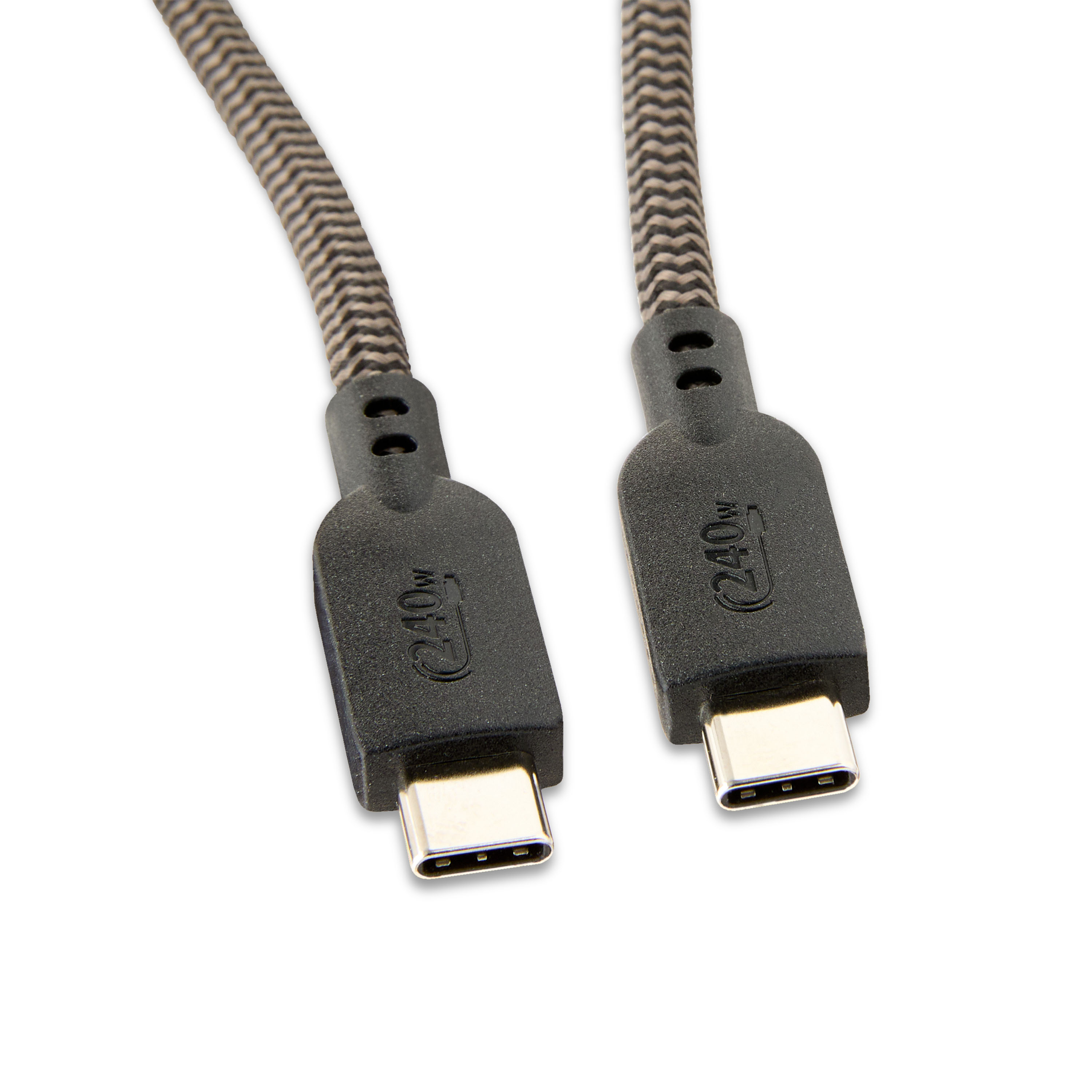onn USB-C to USB-C Braided Cable, 6Ft, Black photo 4