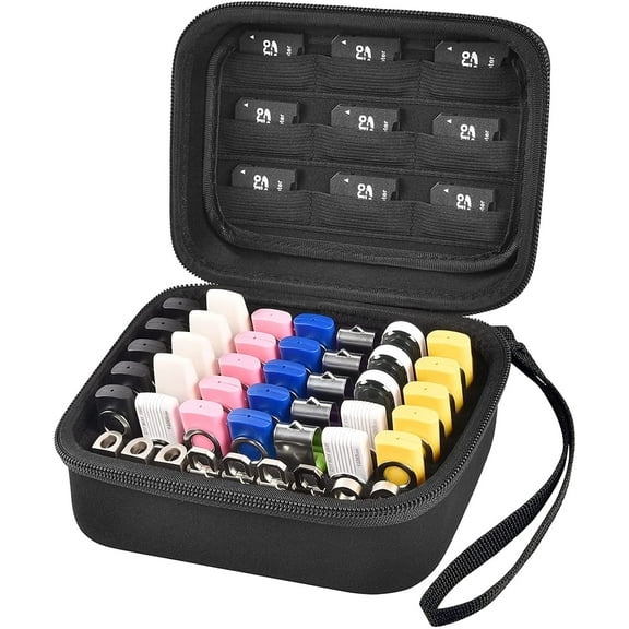 USB Flash Drive Case, Thumb Drive, Memory Card SD SDXC SDHC Card Holder Organizer, Electronic Accessories Storage Bag for SamData/ Samsung/ TOPESEL/ PNY/ Memory Stick/ YubiKey (Box Only)