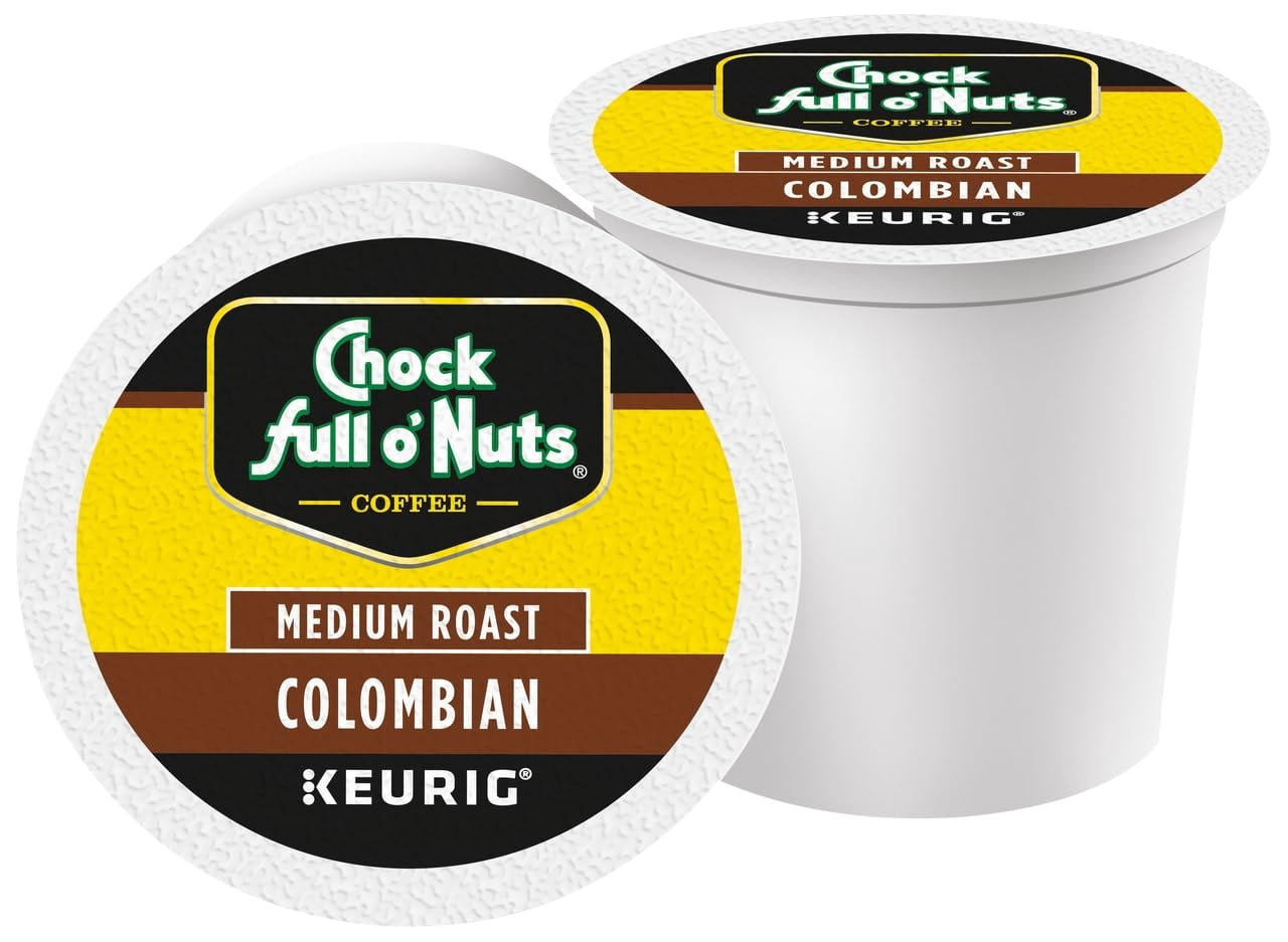 Chock Full o'Nuts Colombian Coffee, Compatible with Keurig K-Cup Pods, 12 CT (Pack of 4)
