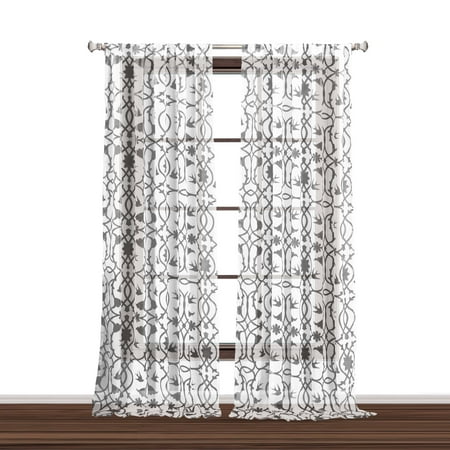 Bathroom And More Collection Set Of Two 2 Sheer Window Curtain