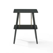 Crosley Furniture Manchester Mid-Century Wood and Metal Turntable Stand in Black