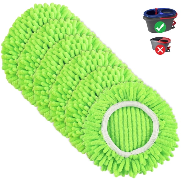 6-Pack Mop Heads Replacement for O-Cedar RinseClean 2-Tank System