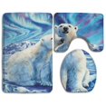 thumbnail image 1 of Juego de alfombras de baño ABPHQTO 3 piezas Oso Polar y Aurora, 1 of 2
