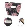 thumbnail image 4 of Unique Bargains 1 Pc Convenient Flower Makeup Bag Polyester Black Pink Small, 4 of 5
