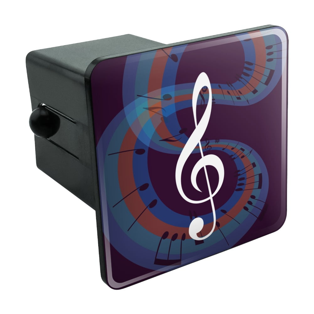 1.25 Treble Clef on Music Notes Tow Trailer Hitch Cover Plug Insert 1 1/4 inch 