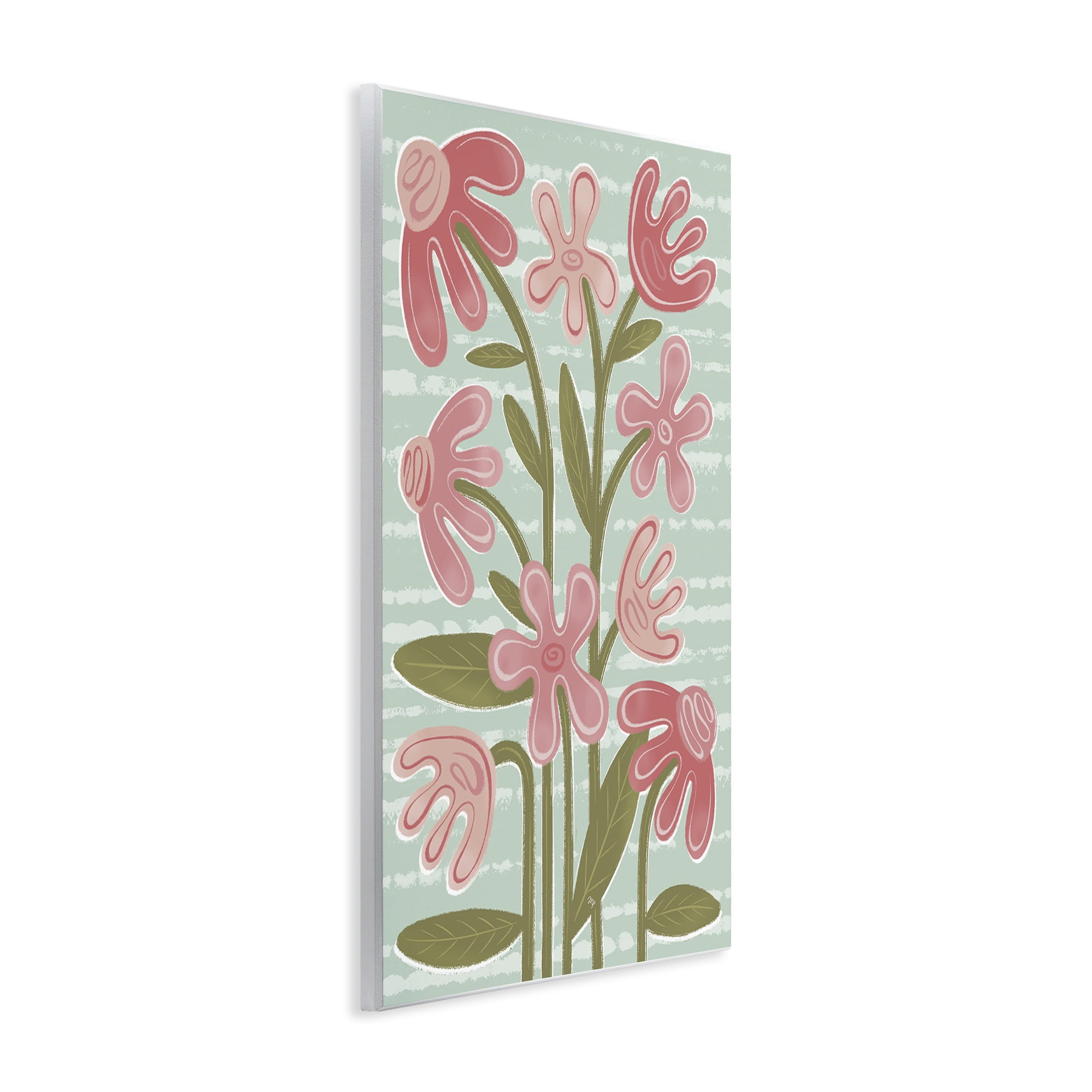 Stupell Industries Pink Whimsy Midcentury Flowers Wall Plaque Art, design by Martina Pavlova