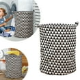 thumbnail image 1 of Stylish Patterned Linen Laundry Hamper Large Open Top Breathable Fabric For Bedroom Bathroom Durable And Easy Design, 1 of 5