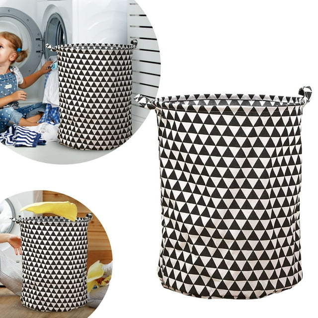 Stylish Patterned Linen Laundry Hamper Large Open Top Breathable Fabric For Bedroom Bathroom Durable And Easy Design