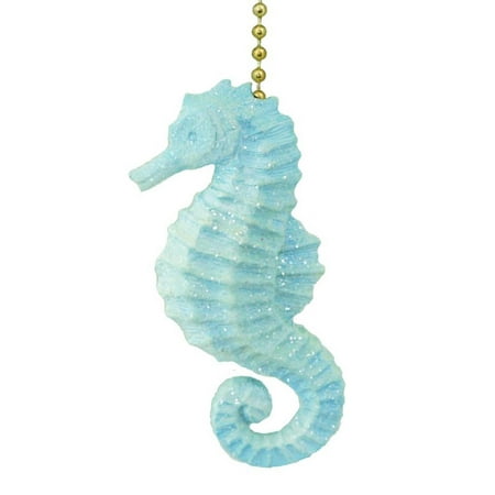 Sparkling Blue Seahorse Ceiling Fan Pull Decorative Light