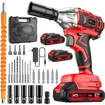 Cordless Impact Wrench, UMTIMATY Power 1/2 inch Brushless Impact Gun, Max Torque 350 ft-lbs(450N.m) Impact Drill with 20V Brushless Motor, with 2 x 2.0Ah Li-ion Battery & 7 Sockets,9 Drill,6 Screws