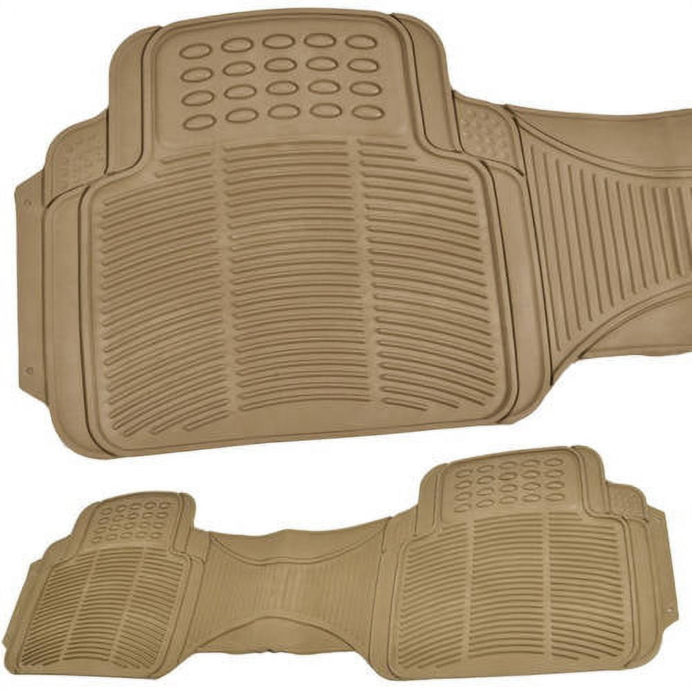 BDK Car SUV and Van Floor Rubber Mats with Cargo Trunk Mat, Heavy Duty All Weather Protection, 3 Colors