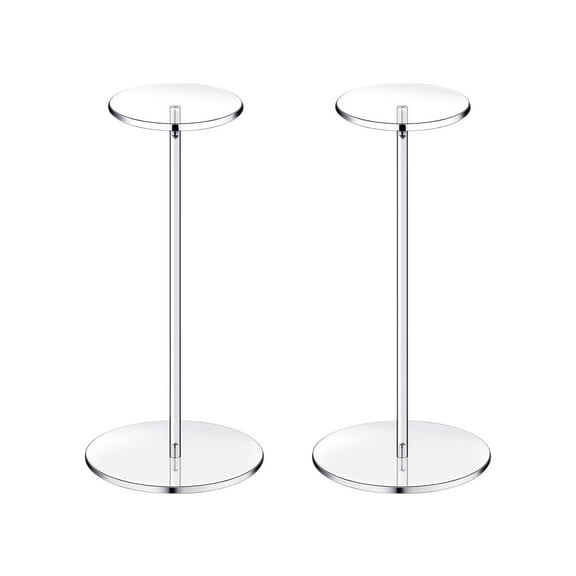 ChicYu Acrylic Rotating Hat Display Stands,2-Pack Wig Cap Organizers with Non-Slip Base Closet Rack for Baseball Hats,Berets,Hat Storage Rack Support Frame Clear