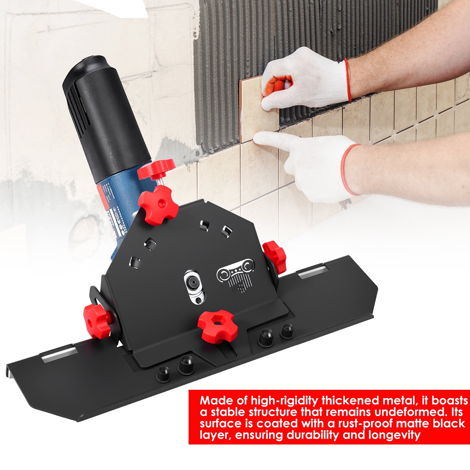 Ikoopy 45 Degree Tile Chamfering Tool Anti Slip Chamfering Cutting Cat Face Tool for 4-1/2" and 5" Angle Grinder