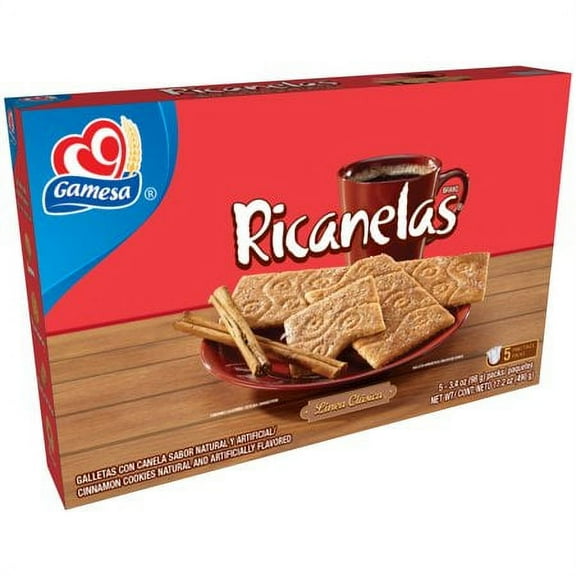 Gamesa Ricanelas Cinnamon Cookies (Pack of 8)