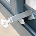 thumbnail image 2 of Paquete de 4 juegos de cerraduras para ventanas corredizas con llaves Marco de puerta de aleación de aluminio Tope de bloqueo de seguridad Cerraduras de ventana de seguridad ajustables Tope de pu, 2 of 5