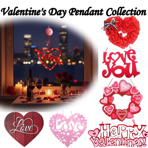 Valentines Day Heart-Shaped Neon LED Lights USB Battery Powered Double-Use Decoration for Indoor Outdoor Romantic Party Wall Door Home Celebration Display, HAODEJW, Pink