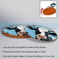 thumbnail image 4 of Cattle Set of 6 Round Coasters, Microfiber Leather Drink Coasters, 11x11 cm/4.3x4.3 in Coaster Set for Table and Home Decor, 4 of 6