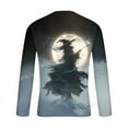 thumbnail image 4 of Nmnitkp Long Sleeve Shirts for Men Fashion Casual Mens Sweatshirt Halloween Print Sports Round-Neck Blouses High-Quality Fabric Shirts Gray,M, 4 of 5