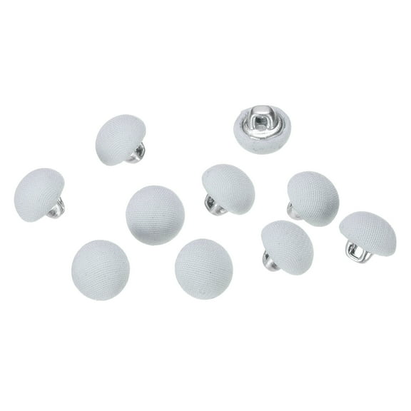 Uxcell 10pcs 16L Fabric Cloth Covered Button 10mm 3/8" Metal Shank Round Sewing DIY Buttons Craft Replacement Button for Sewing Clothing Suits Coats Blouses Sweaters, Light Blue