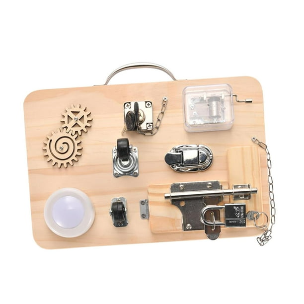 Caja de música con ruedas y engranajes para niños, habilidades motoras, velocidad y juguetes Montessori. C