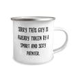 thumbnail image 2 of Sorry This Guy Is Already Taken by a Smart and Sexy Painter. 12oz Camper Mug, Husband Present From Wife, Useful For Husband, 2 of 2