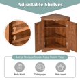 thumbnail image 3 of Tcbosik Floor Standing Corner Cabinet, Modern Farmhouse MDF Storage Cabinet with 2 Doors and Adjustable Shelves, Multipurpose Organizer for Bathroom or Living Room, Walnut, 3 of 10