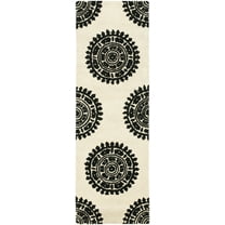 SAFAVIEH Soho Rozanne Medallion Runner Rug, Ivory/Black, 2'6" x 8'