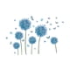 thumbnail image 4 of Pegatinas de pared de diente de león azul perfecl calcomanías florales extraíbles impermeables mariposas, 4 of 8