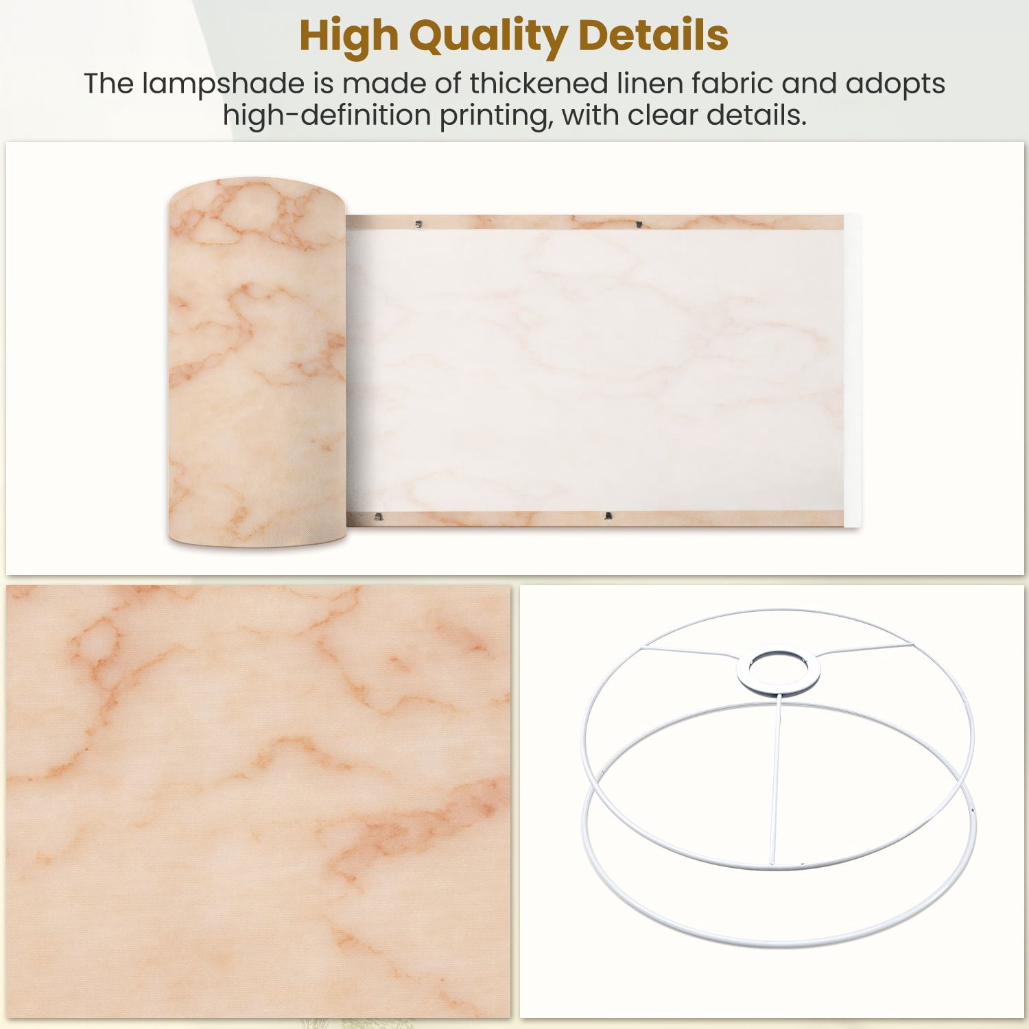 Lampshades 2 Pack rose gold marble wall texture for design art work seamless 13"x13"x10" Light Shade for Table Lamps Floor Lamps Drum Lamp Shades Lampshade Replacement Easy Assembly