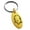 Gold, variant on Stainless Steel Letter Q Initial Floral Monogram Engraved Small Oval Charm Keychain Keyring