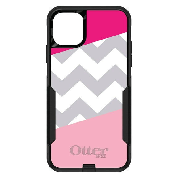 DistinctInk OtterBox Commuter Custom Case for Apple iPhone 15 (6.1" Screen) - Chevron Stripes Pattern - Slim Profile Design