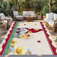 thumbnail image 2 of Gnomes Flowers Outdoor Rug for Patio/Deck/Porch, Non-Slip Large Area Rug 6 x 9 Ft, Spring Farmhouse Botanical Floral Striped Indoor Outdoor Rugs Washable Area Rugs, Camping Rug Carpet Runner, 2 of 8