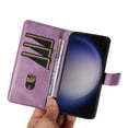 thumbnail image 6 of Designed for Samsung Galaxy S25 Plus Case Wallet, Men Women Flip Folio Cover with PU Leather Stand Credit Card Holders Slots Wrist Strap Magnetic Clasp Phone Case for Samsung Galaxy S25 Plus, Purple, 6 of 9