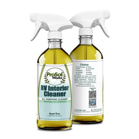 ProSol Works RV Interior Cleaner 16 oz - RV Car Cleaner for Countertops, Flooring, Upholstery Fabric & Leather Cleaner