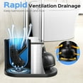 thumbnail image 4 of Toilet Plunger and Brush Set: 2 in 1 Stainless Steel Rustproof Combo with Deep Cleaning Curved Bristles - Heavy Duty Toilet Unclogging for Family Bathroom - Compact Apartment Accessories, 4 of 8