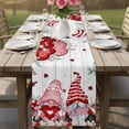 thumbnail image 4 of Valentine's Gnomes Table Runner - 90 Inch Long Weeping Eucalyptus Pink Red Love Heart Vintage Cotton and Linen Blended Dress Scarves Farmhouse Table Runner for Kitchen Dining, Coffee Table, 13" x 90", 4 of 8