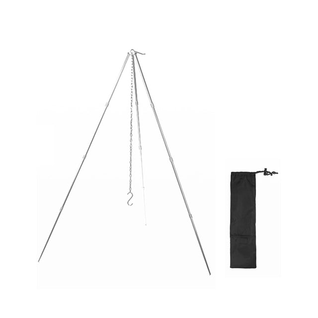 Detachable Campfire Tripod Bonfire Rack Portable Aluminum Alloy Hung Pot Stand Folding Bracket for Camping Picnic BBQ