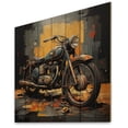 thumbnail image 2 of Designart "Orange Black Motorcycle Road flow II" Transportation Print on Natural Pine Wood, 2 of 5