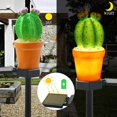 thumbnail image 5 of Luz solar para decoración de jardín, 2 piezas, impermeable, columna de cactus, luz de paisaje, pasillo, jardín, césped, decoración de pasarela, 5 of 5