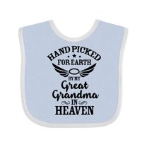 Inktastic Handpicked for Earth by My Great Grandma in Heaven Boys or Girls Baby Bib
