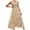 Khaki, variant on Summer Beach Dresses for Women Sleeveless Scoop Neck Sun Dresses Tiered Smocked Maxi Dress Loose Fit Solid Color Long Dresses