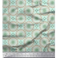 thumbnail image 1 of Soimoi Green Rayon Crepe Fabric Mandala Geometric Print Fabric by the Yard 46 Inch Wide, 1 of 5