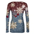 thumbnail image 5 of Christmas Womens Ribbed Knit Tunic Tops Long Sleeve Shirts for Women Slim Fit Ladies Casual Pullover Basic Bottom Tops, 5 of 6